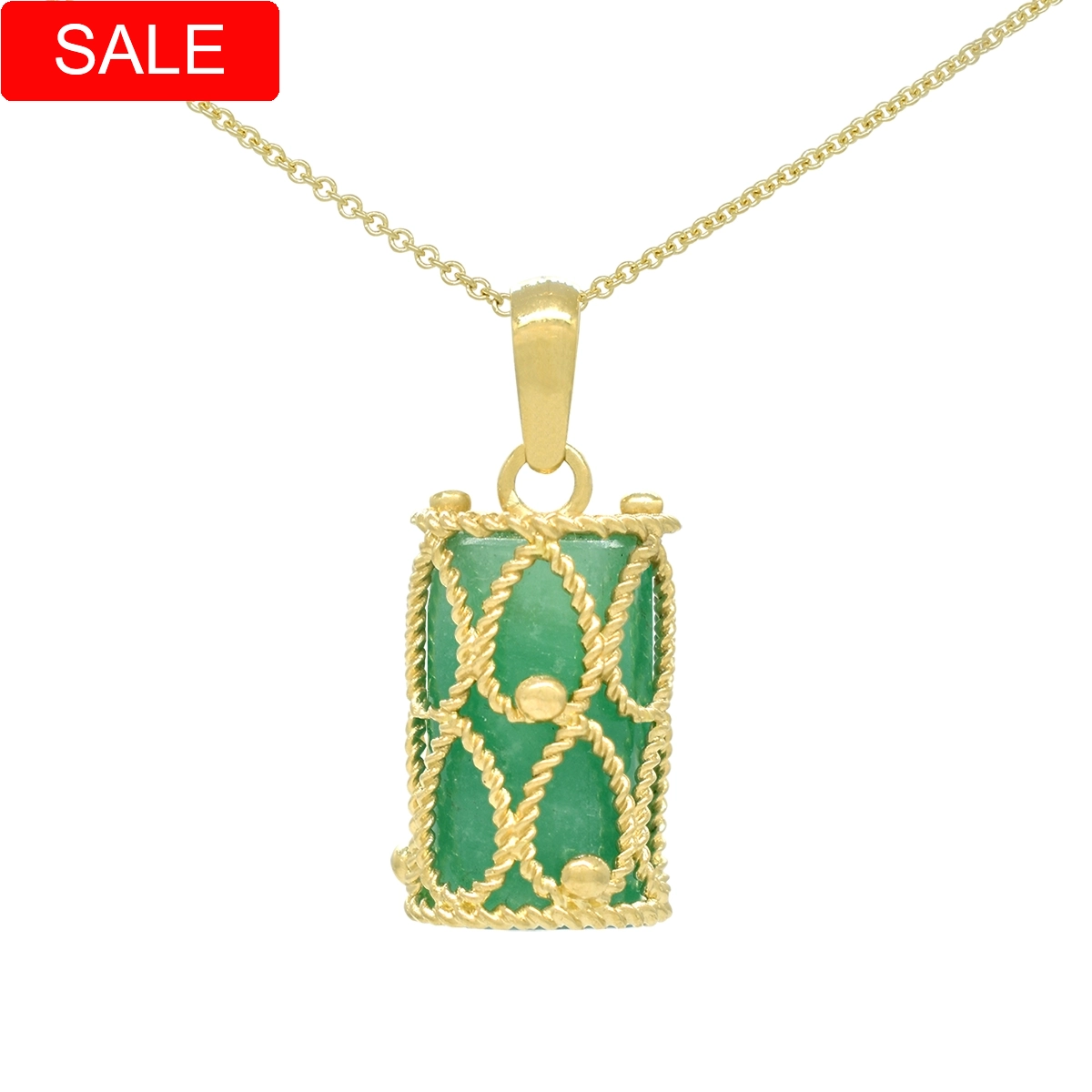 Emerald pendant handcrafted in 18K gold with 11.40 carats natural Colombian emerald in a long cylindrical bead-style shape.