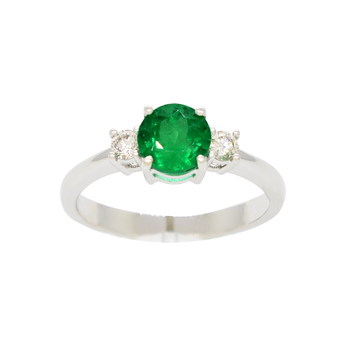 Queen Emerald ~ 1-carat-natural-emerald-in-18k-white-gold-ring-with ...