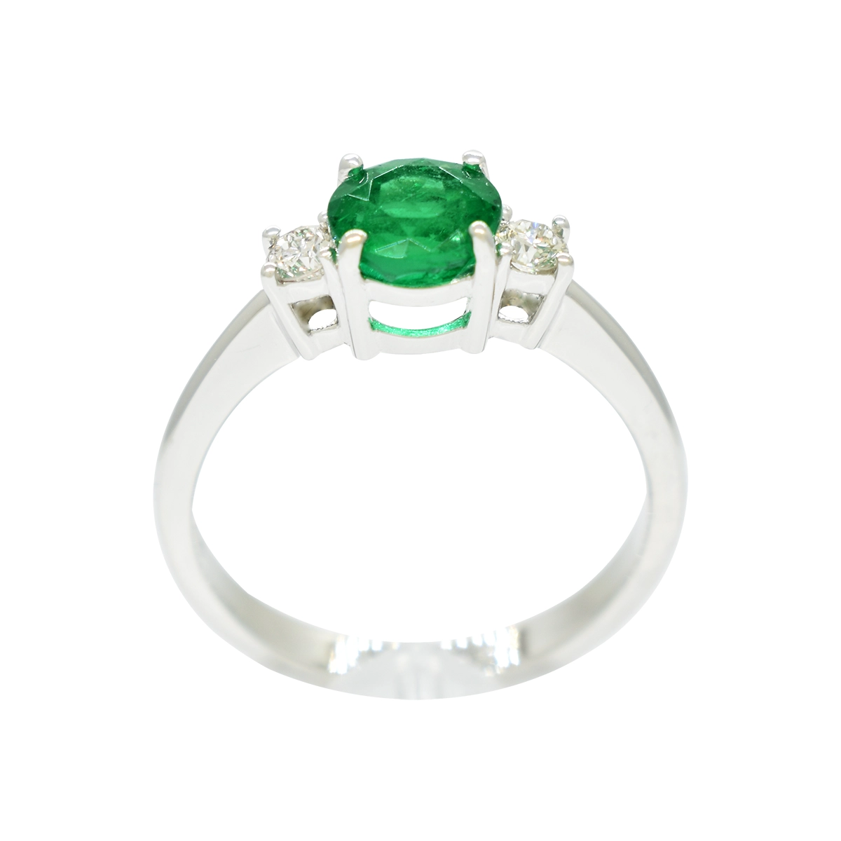 Queen Emerald ~ 1-carat-natural-emerald-in-18k-white-gold-ring-with ...