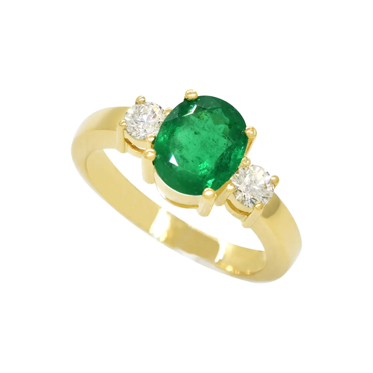 Vintage Oval Emerald Ring, 14k White Gold - Mills Jewelers