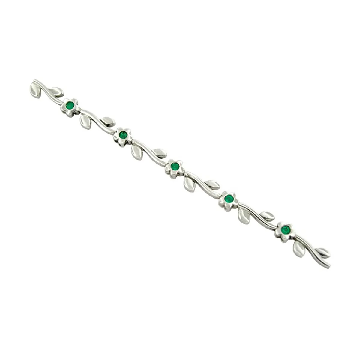 Tennis Bracelet With Emerald Stone In White Gold - 5mm – Drip Project
